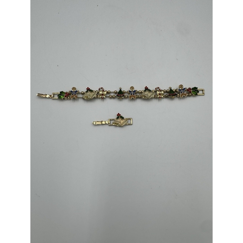 Signed Avon Christmas Holiday Bracelet 7‎ 1/2 Inch / Extension For 9 Inch